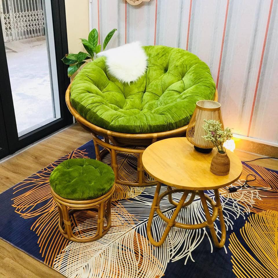 đệm ghế papasan - vải nhung