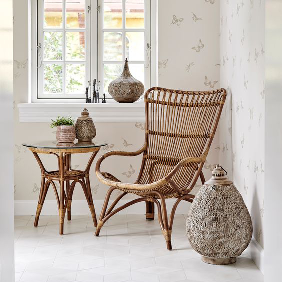 Ghế mây ngoài trời được làm ra tại Papasan luôn được làm từ mây thiên nhiên 100%