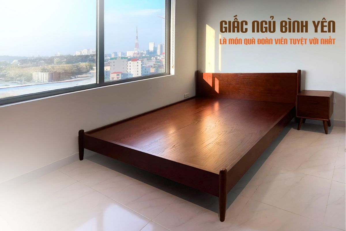 GIường Ngủ gỗ sồi
