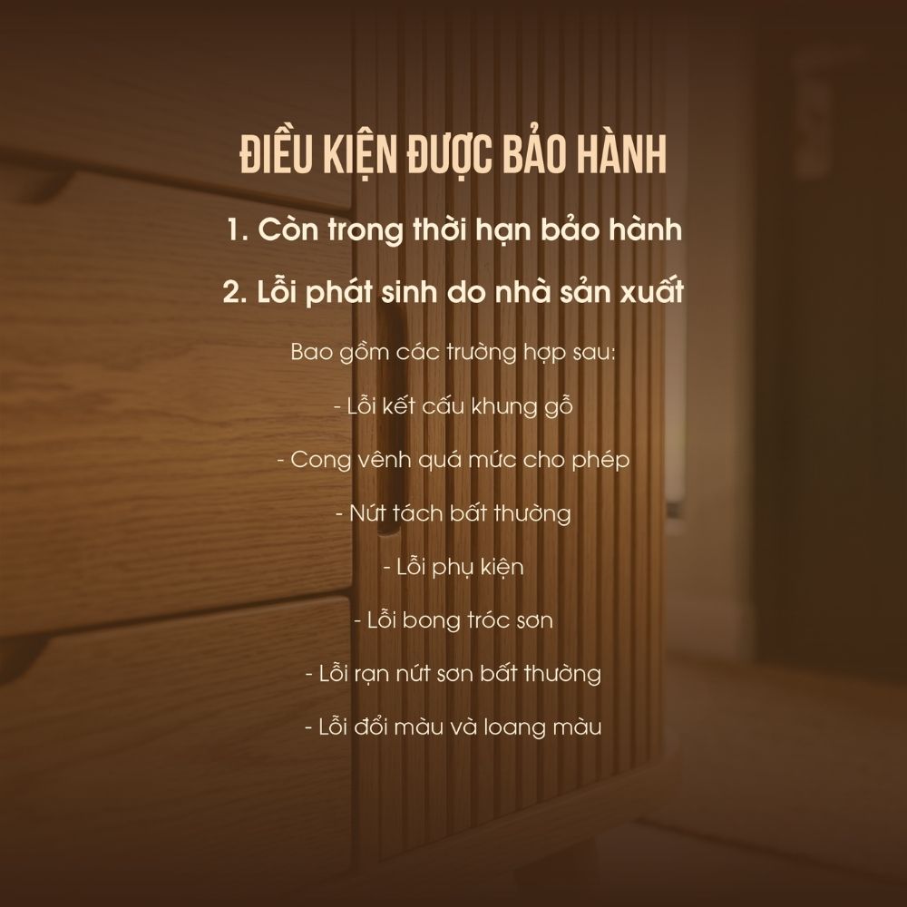 Điều kiện được bảo hành