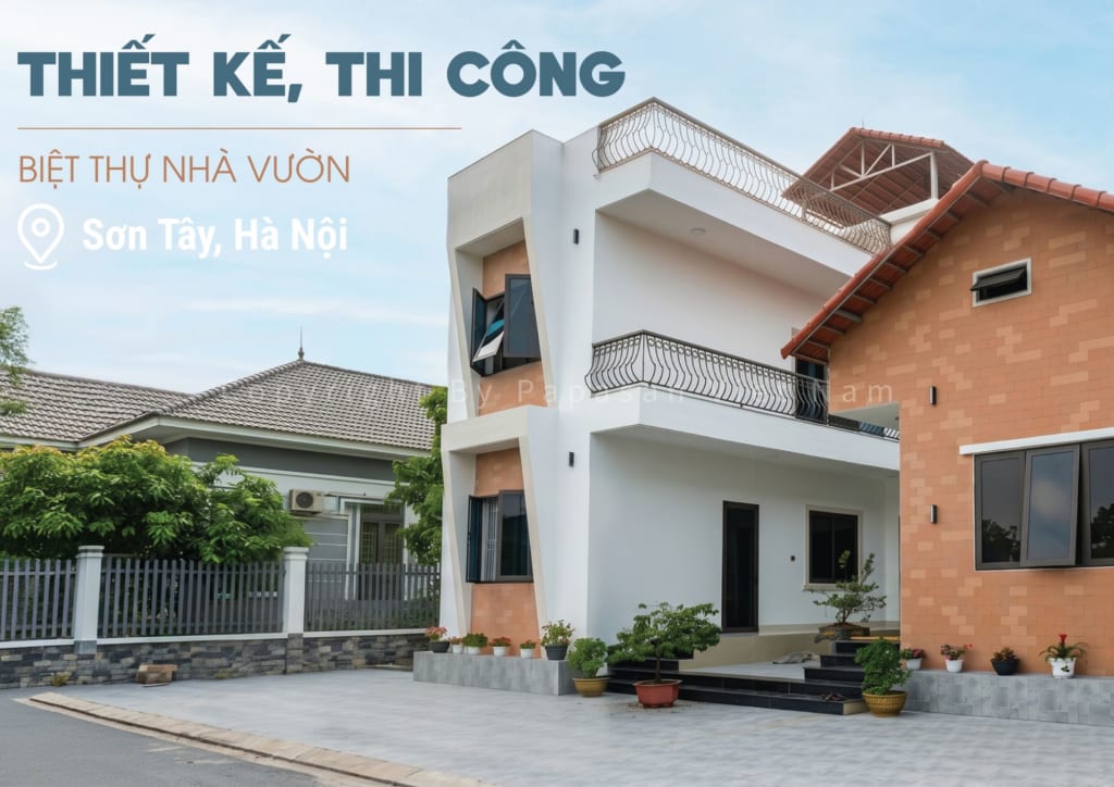 Thiết kế thi công biệt thự nhà vườn Sơn Tây Hà Nội
